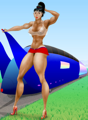 Lanying and her velomobile for 2