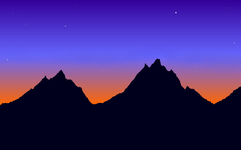 Mountains of the wall with sunrise behind